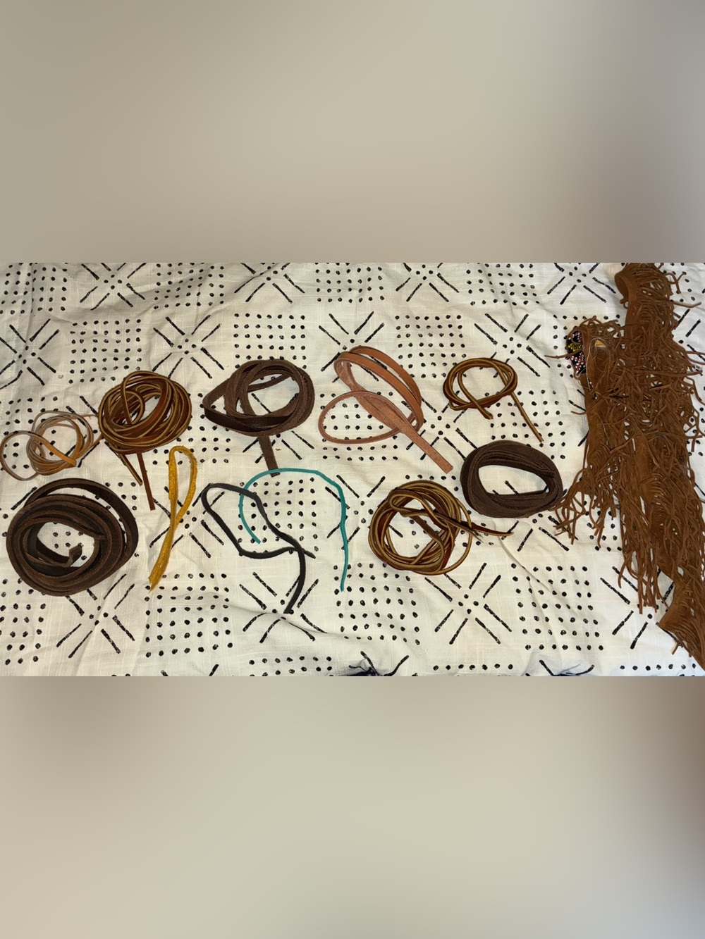 Leather and Suede Cord Set